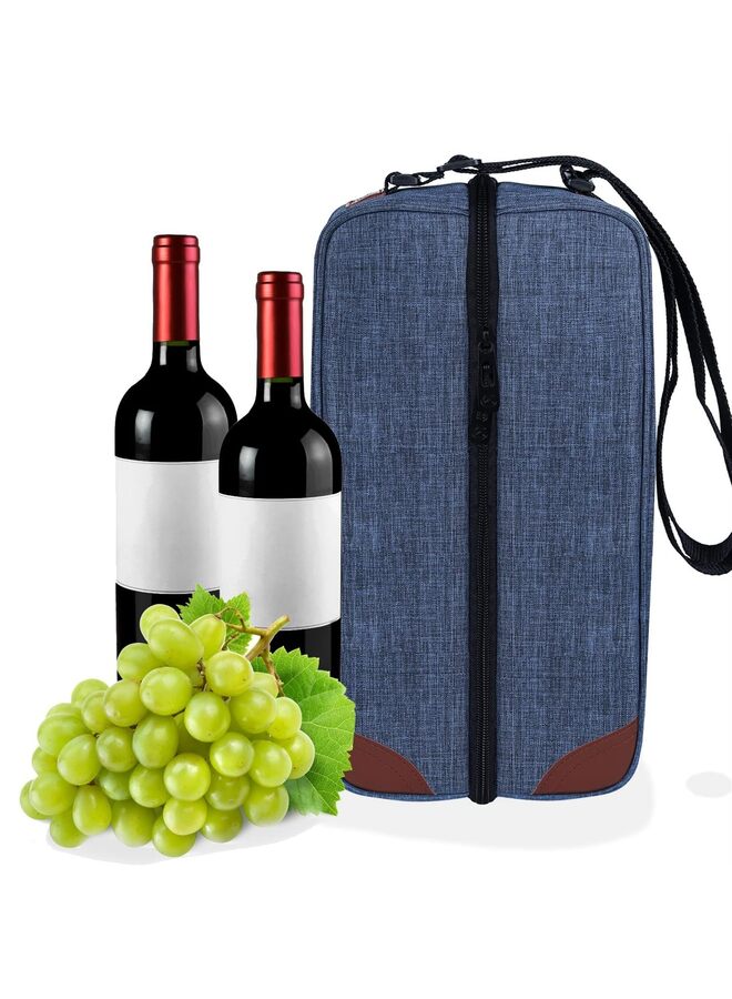 Wine Tote Bag with Cooler Compartment?Picnic Set Carrying Two Sets of Tableware - Image 4