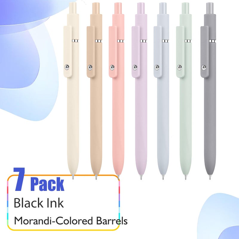 Vanhench 7Pcs 0.5mm Black Ink Gel Pens Quick Dry with Silicone Touch Barrel & Fidget Stress Ball, Multifunction Writing Fine Point Smooth Writing Pens School Supplies Stocking Stuffers Gifts for Women - Image 3