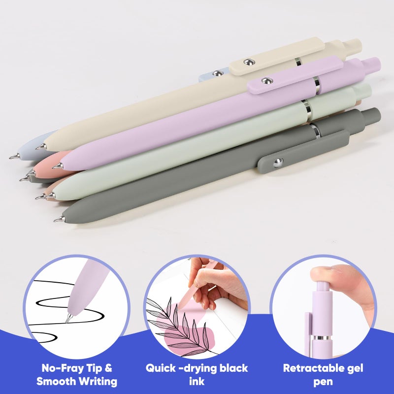 Vanhench 7Pcs 0.5mm Black Ink Gel Pens Quick Dry with Silicone Touch Barrel & Fidget Stress Ball, Multifunction Writing Fine Point Smooth Writing Pens School Supplies Stocking Stuffers Gifts for Women - Image 4