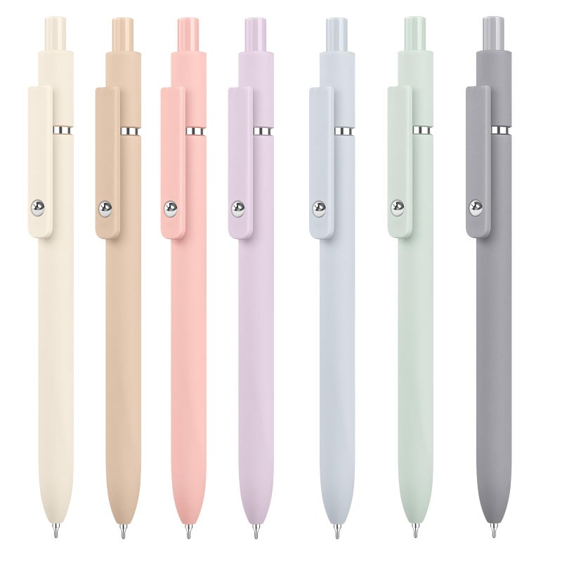 Vanhench 7Pcs 0.5mm Black Ink Gel Pens Quick Dry with Silicone Touch Barrel & Fidget Stress Ball, Multifunction Writing Fine Point Smooth Writing Pens School Supplies Stocking Stuffers Gifts for Women - Image 1