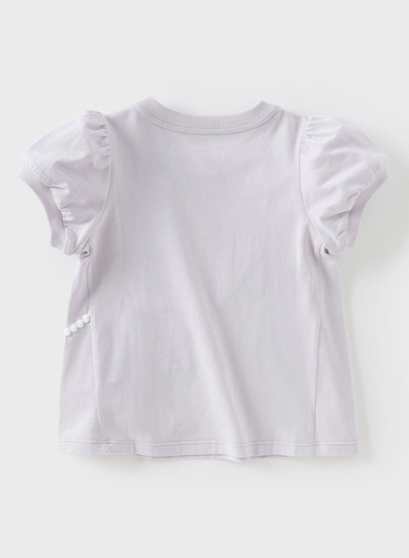 Dave & Bella Girls Kuromi light purple tshirt - Image 4