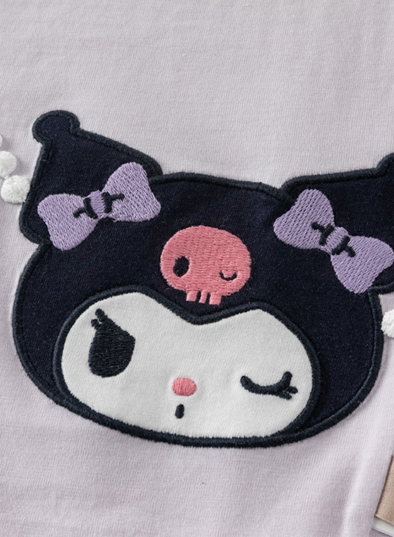 Dave & Bella Girls Kuromi light purple tshirt - Image 5