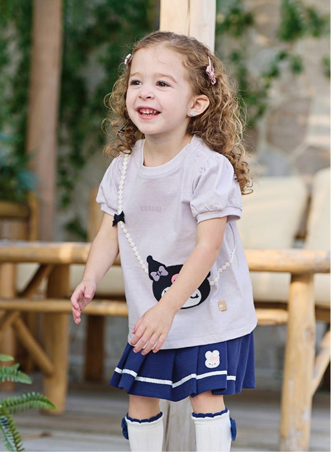 Dave & Bella Girls Kuromi light purple tshirt - Image 1