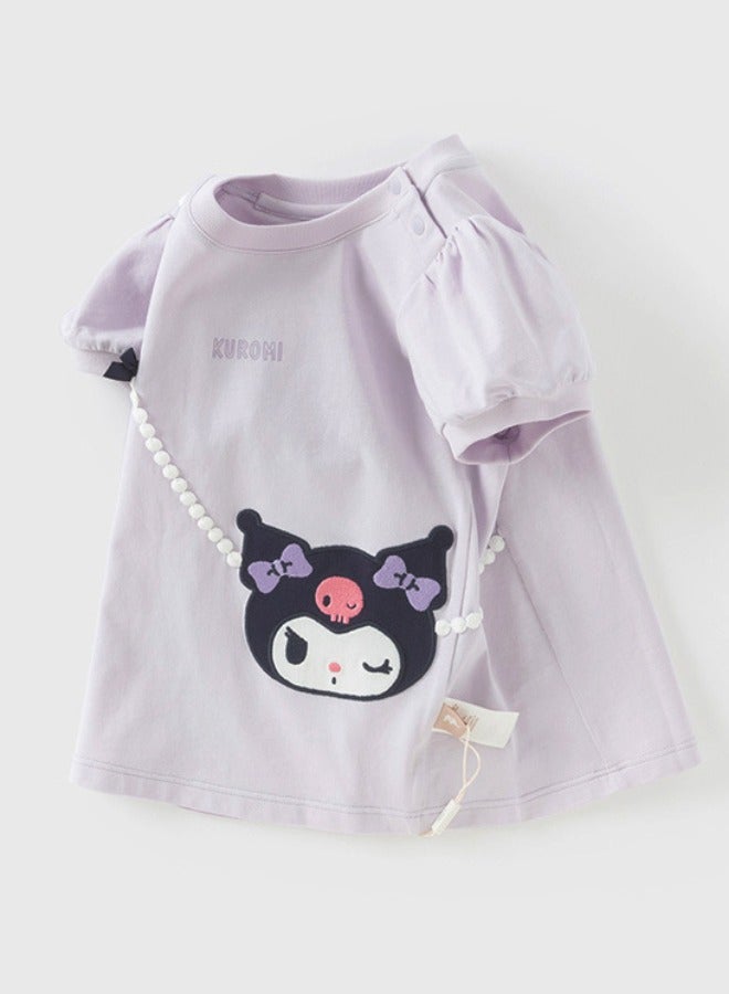 Dave & Bella Girls Kuromi light purple tshirt - Image 5