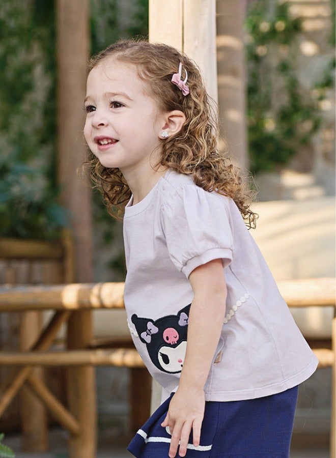 Dave & Bella Girls Kuromi light purple tshirt - Image 3