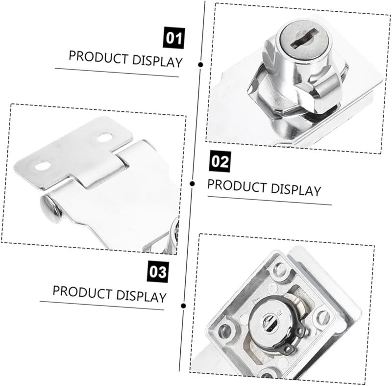 Stainless Steel Cabinet Locks 8X3 2CM Silver Keyed Hasp 2Pcs for Boys and Girls - Image 4