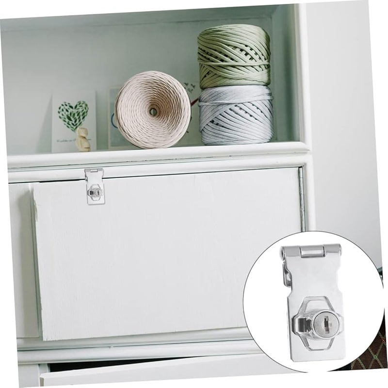 Stainless Steel Cabinet Locks 8X3 2CM Silver Keyed Hasp 2Pcs for Boys and Girls - Image 3
