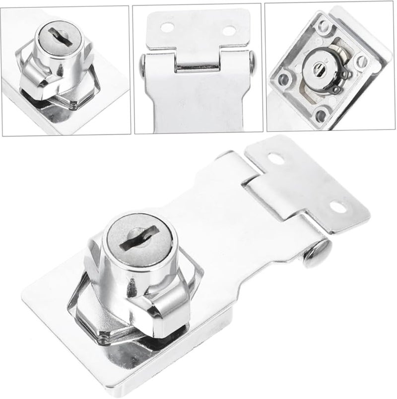 Stainless Steel Cabinet Locks 8X3 2CM Silver Keyed Hasp 2Pcs for Boys and Girls - Image 5