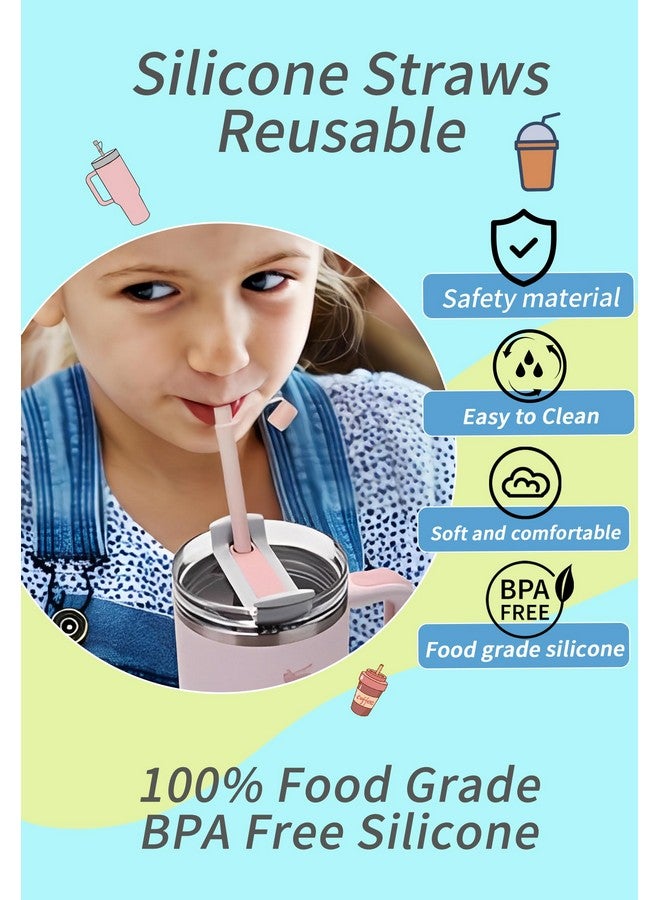 Doboli Doboli Replacement 12 inch Long Silicone Straw With Cover,Compatible with Stanley Owala 40 oz 30 oz Cup Tumbler, 6 Pack Reusable Straw with Cleaning Brush,for Stanley Tumbler Accessorie - Image 5