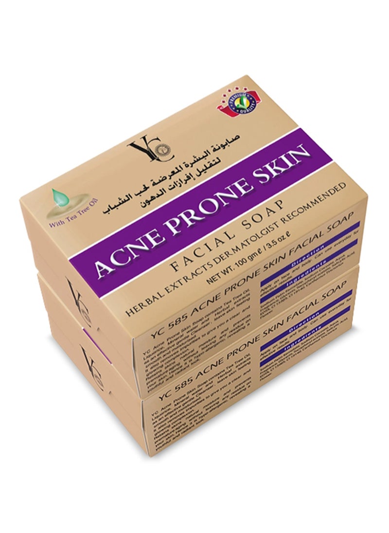 YC YC Acne Prone Skin Facial Bar Soap with Herbal Extracts 100 g - 2 pcs 