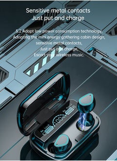 SAB M30 pro Wireless Earphone Hifi Stereo Earbuds With 2000mAh Magnetic Charging Case  - Image 5