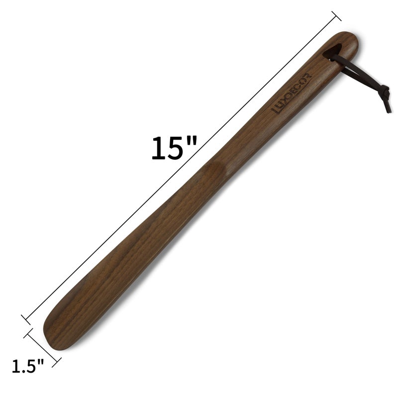Luxdecor Long Handled Wooden Shoehorns- 15in Wooden Long Handle Shoe Horn for Seinors Men Boot Jack Shoe Helper for Women - Image 5