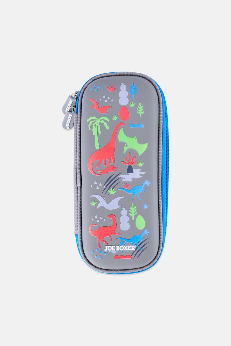 Joe Boxer Kids Girl Graphic Print Pencil Pouch, Dark Grey - Image 1