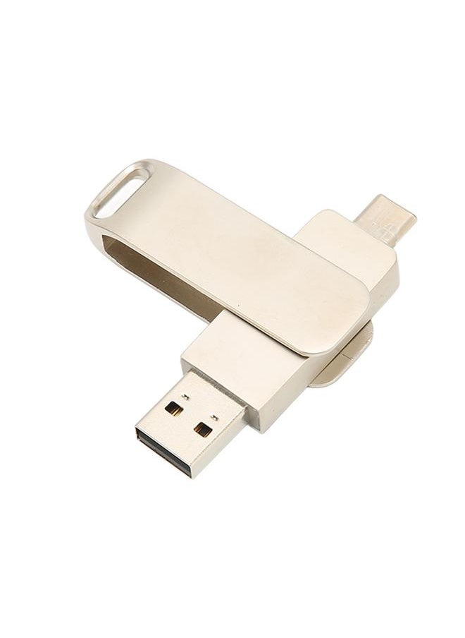 Thoraya - Type-C+USB3.0 2-in-1 Metal Rotating USB Flash Drive for Mobile Phones, Computers, Tablets, and Car USB Flash Drives Silver 256GB - Image 1