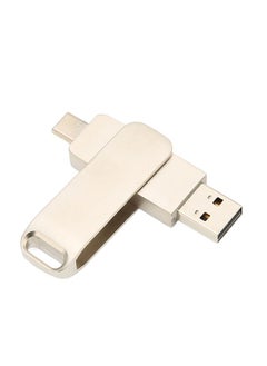 Thoraya Type-C+USB3.0 2-in-1 Metal Rotating USB Flash Drive for Mobile Phones, Computers, Tablets, and Car USB Flash Drives Silver 128GB  - Image 3