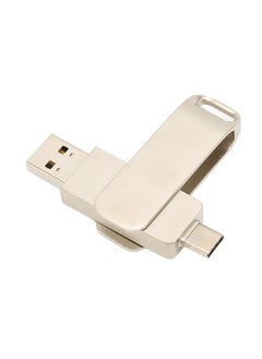 Thoraya Type-C+USB3.0 2-in-1 Metal Rotating USB Flash Drive for Mobile Phones, Computers, Tablets, and Car USB Flash Drives Silver 128GB  - Image 4