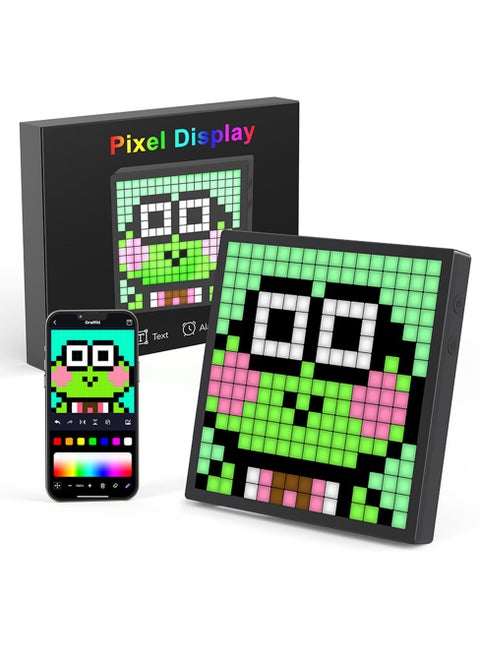 LED Pixel Display, Programmable 16x16 Pixel Art LED Screen with APP Control for Kids Boys Girls, Creative Animations, Fun Text and Digital Clock, Gaming Accessories for Desk, Wall Room Decor
