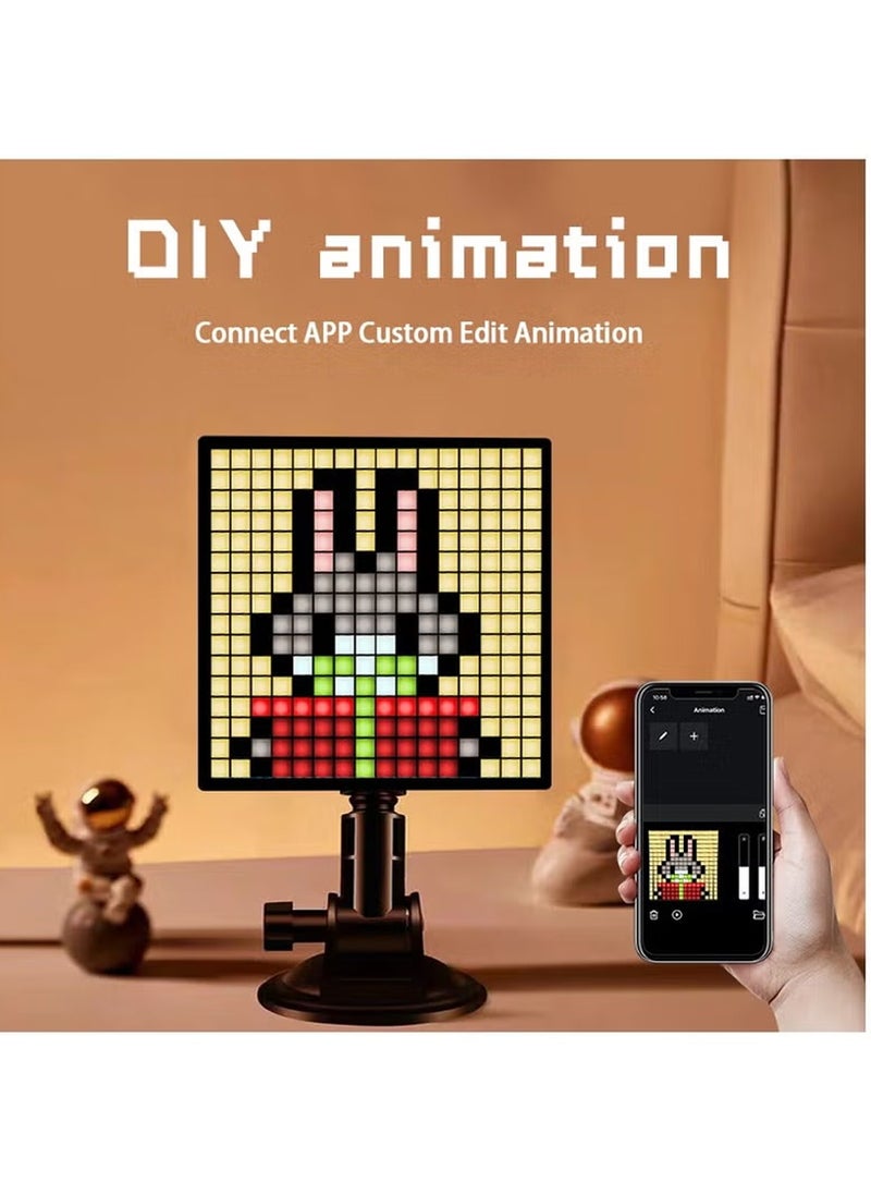Furtey - LED Pixel Display, Programmable 16x16 Pixel Art LED Screen with APP Control for Kids Boys Girls, Creative Animations, Fun Text and Digital Clock, Gaming Accessories for Desk, Wall Room Decor - Image 1