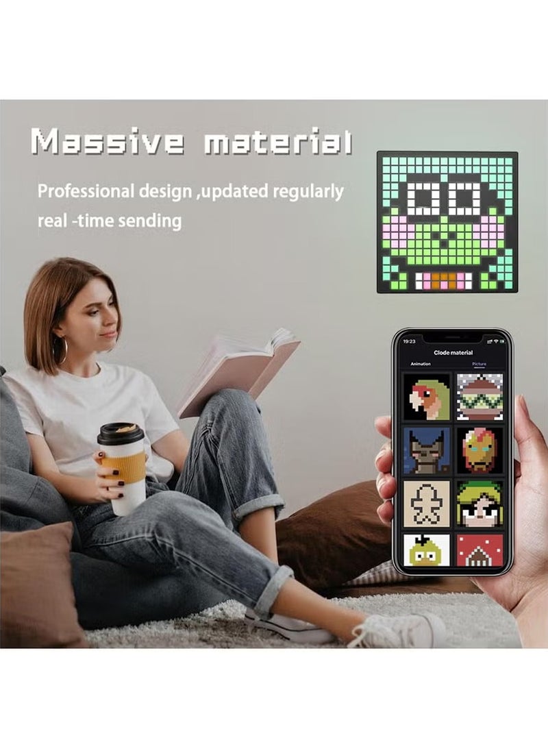Furtey - LED Pixel Display, Programmable 16x16 Pixel Art LED Screen with APP Control for Kids Boys Girls, Creative Animations, Fun Text and Digital Clock, Gaming Accessories for Desk, Wall Room Decor - Image 1
