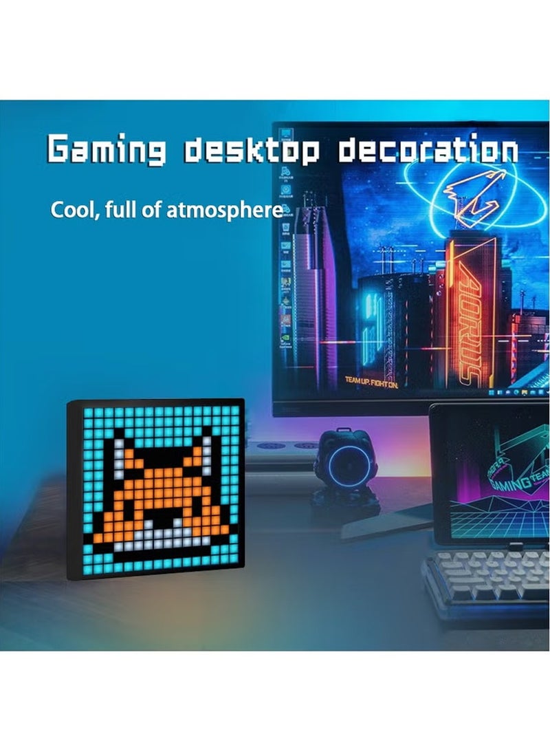 Furtey - LED Pixel Display, Programmable 16x16 Pixel Art LED Screen with APP Control for Kids Boys Girls, Creative Animations, Fun Text and Digital Clock, Gaming Accessories for Desk, Wall Room Decor - Image 1