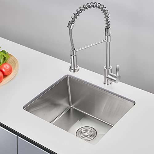 TSIBOMU 24 inch Undermount Kitchen Sink, 24 x 18 inch Single Bowl Stainless Steel Handmade Undermount Kitchen Sink with Sink Strainer, Brushed - Image 2