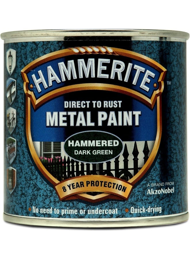 Hammerite دهان معدني مباشر للصدأ - تشطيب أخضر داكن مطروق 250 مل - Image 4