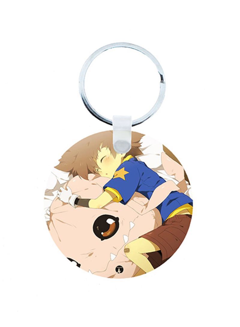 RKN Digimon Anime Wooden Keychain