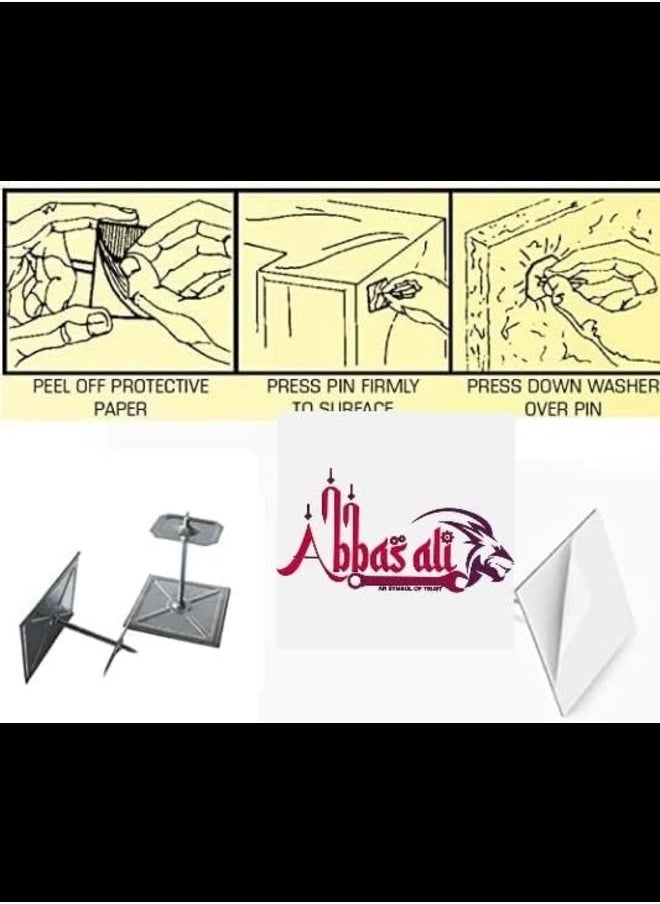 ABBASALI Self-Stuck Up Stick Stuck-up Adhesive Insulation Foam Pin with Lock Washer for Attaching Insulating Materials on Smooth Surfaces  - Image 2