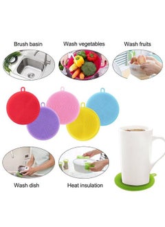 Oblivion Oblivion Silicone Dish Scrubber Sponge Mildew Free | Non Stick | Heat Resistant | Multicolor (Pack of 3)  - Image 3