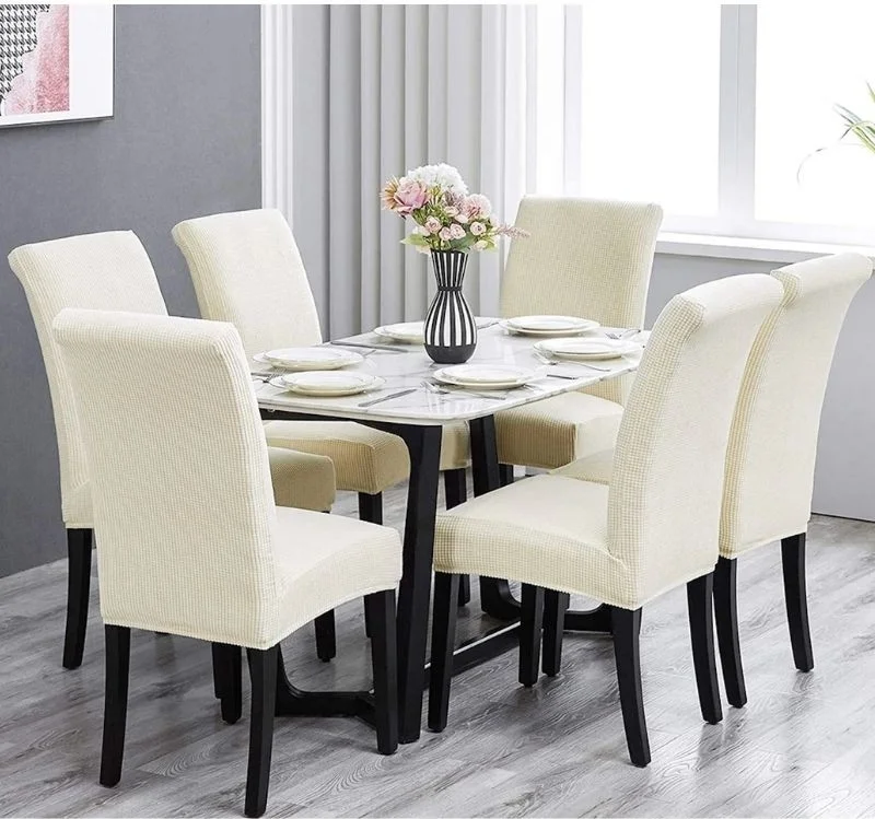 Heytgah Chair Cover (1 piece) Lycra Washable Flexible Elastic Bamboo Chair Cover single Pitikare CREAM 1 piece bamboo honeycomb chair cover, made of high quality thick and flexible fabric