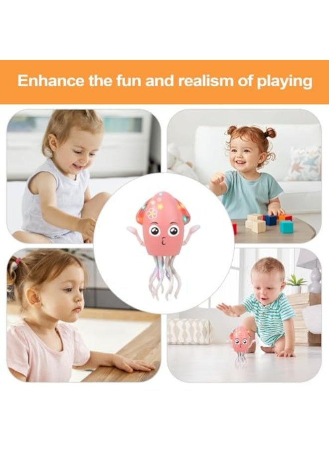 لعبة الأخطبوط الكهربائي الراقص، حبار زاحف مع تجنب العقبات التلقائي وأضواء LED، لعبة موسيقية تفاعلية قابلة لإعادة الشحن عبر USB (وردية) - Image 2