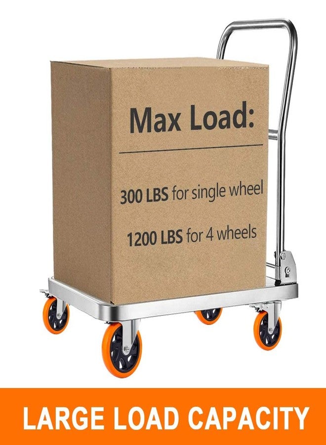 RONTENO Carbon 4 Inch Casters Wheels Swivel Roller Industrial for Trolley, 4Pc(Orange) - Image 5