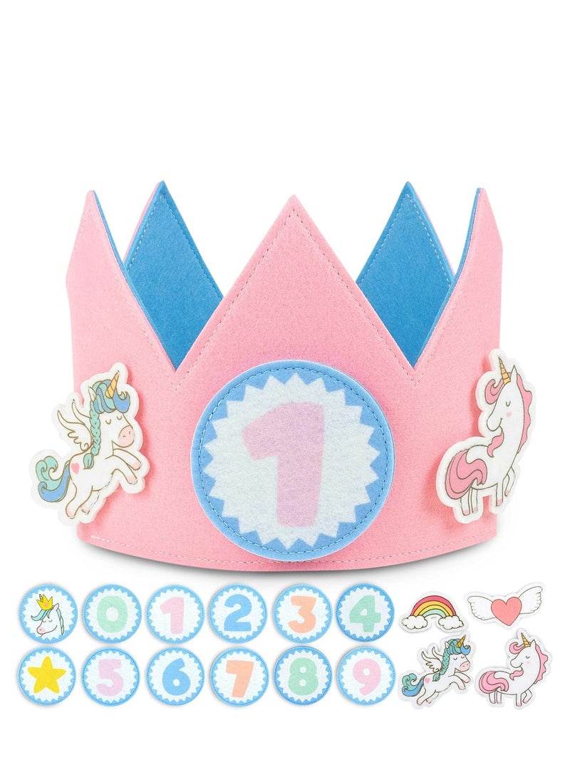 SYOSI Birthday Hats for 1st Party- Glitter Crown, Kids, Baby's Photo Props, Crown Decoration, Little Girls Hair Accessories Party - Image 1
