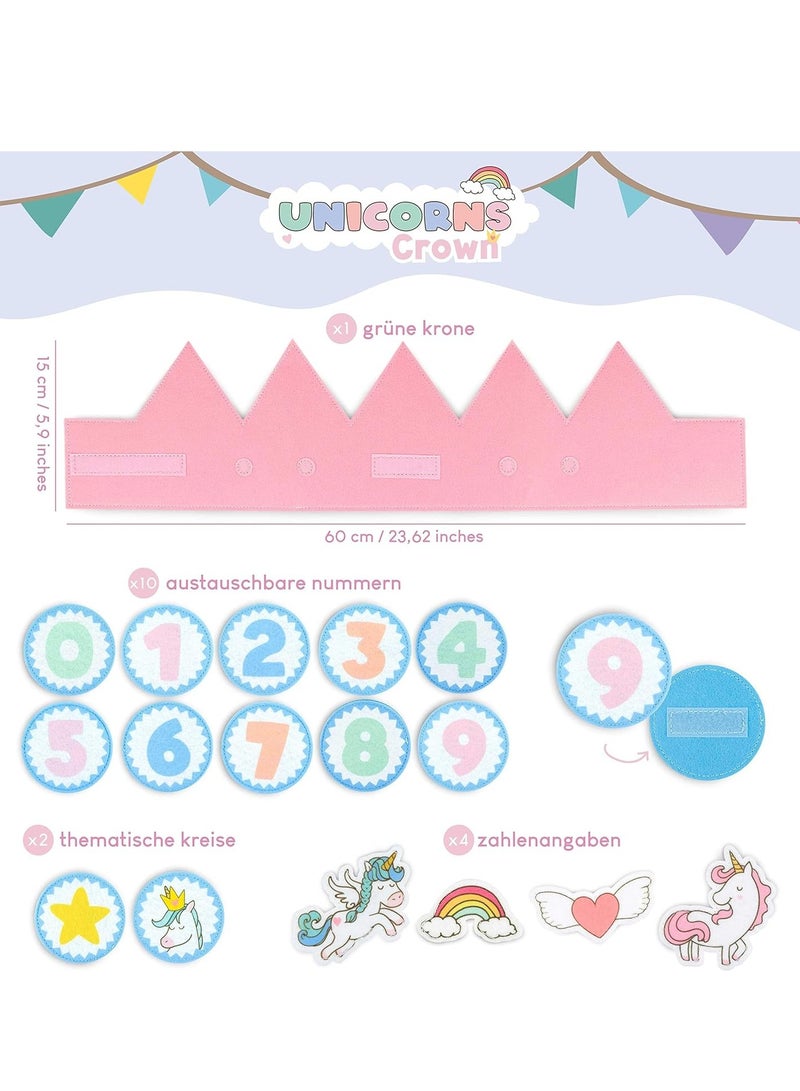 SYOSI Birthday Hats for 1st Party- Glitter Crown, Kids, Baby's Photo Props, Crown Decoration, Little Girls Hair Accessories Party - Image 2