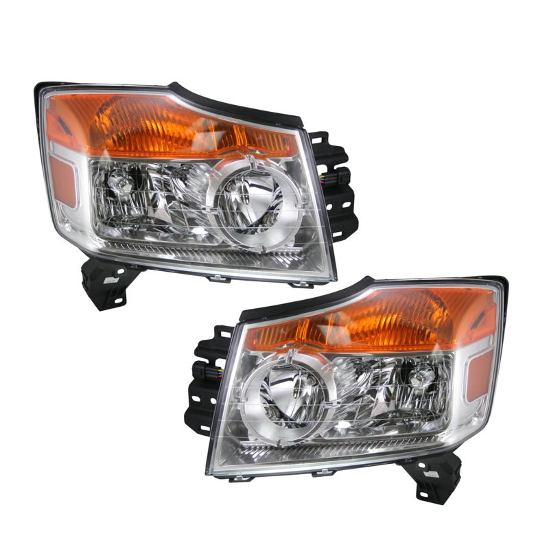 TRQ Headlight Assembly Set Headlights Driver Passenger Side Compatible with 20082015 Nissan Armada NI2502175 NI2503175