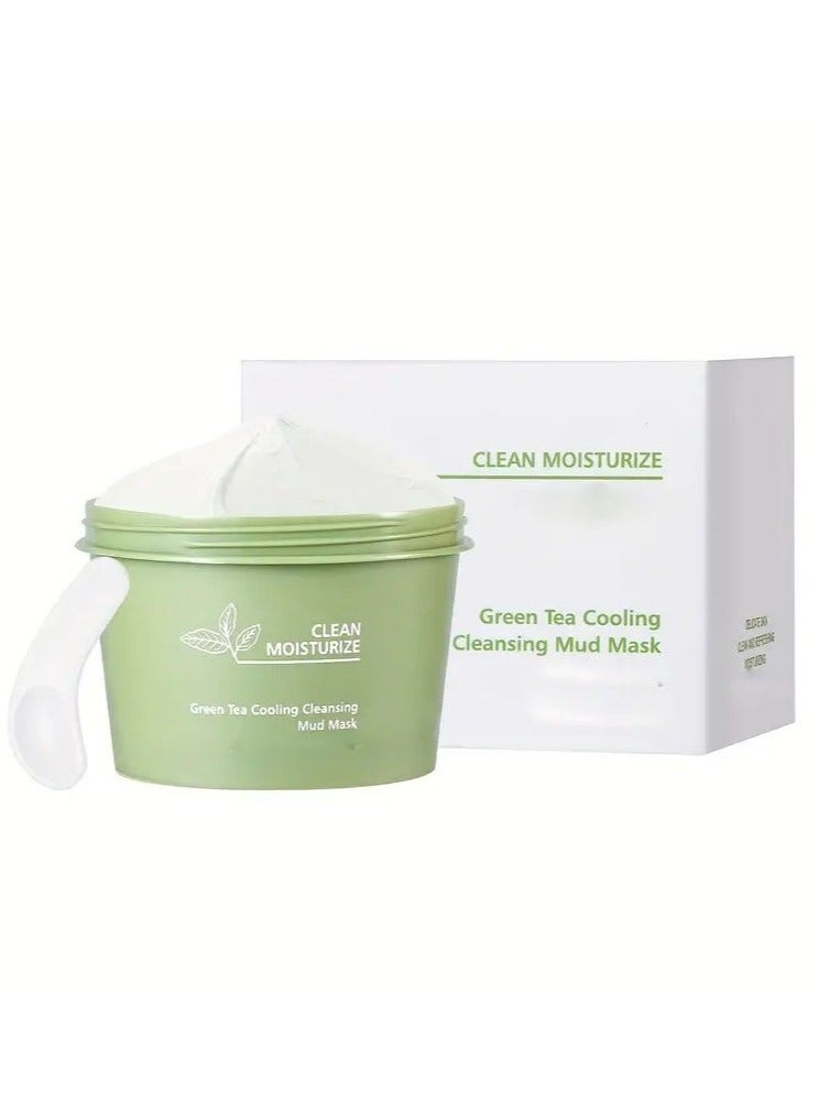 Meidián Revitalizing Green Tea Face Mask - Natural Kaolin Clay Mud for Deep Cleansing, Pore Tightening, Exfoliation, and Blackhead Removal - Suitable for All Skin Types, Scented with Tea Tree, Alcohol-Free and Unisex - Image 1