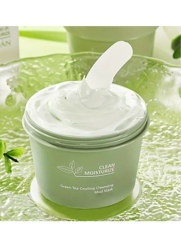 Meidián Revitalizing Green Tea Face Mask - Natural Kaolin Clay Mud for Deep Cleansing, Pore Tightening, Exfoliation, and Blackhead Removal - Suitable for All Skin Types, Scented with Tea Tree, Alcohol-Free and Unisex - Image 4