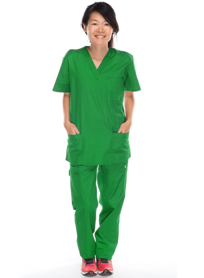 ميريديان طقم Meridian Classic Cargo Scrub - زي طبي مريح وأنيق للجنسين مع بنطال كارجو وبلوزة برقبة على شكل حرف V. مثالية لمتخصصي الرعاية الصحية. متينة وعملية. - Image 1