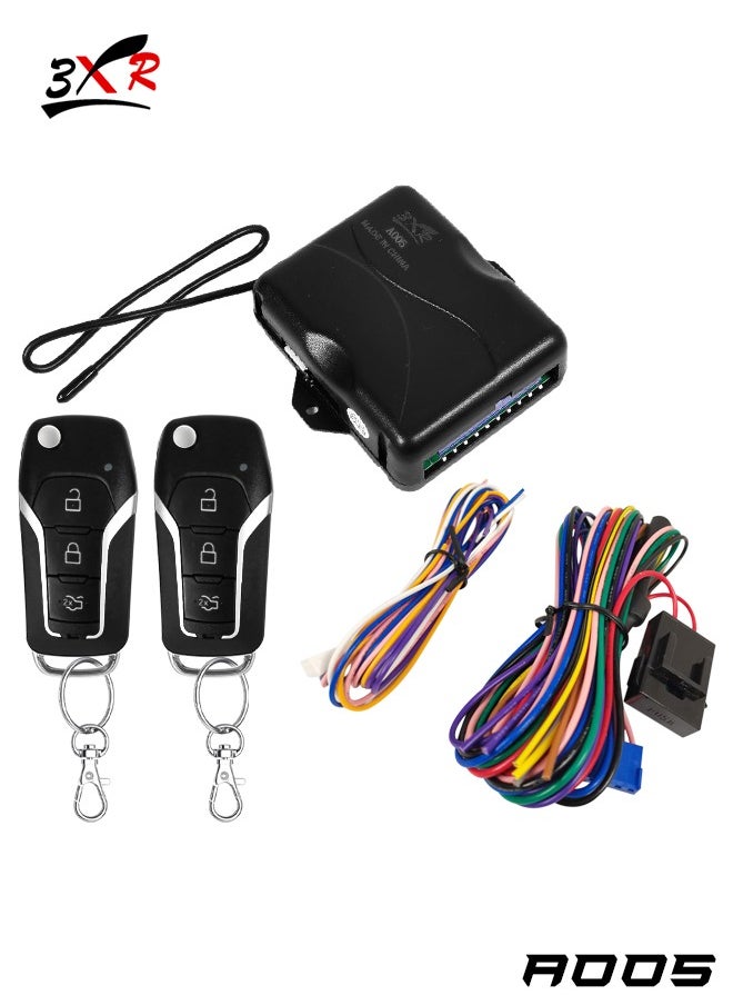 3XR 3XR Car Keyless Entry System Advanced Vehicle Security with Dual Remote Controls, Central Locking, and Wiring Kit A005  - Image 1