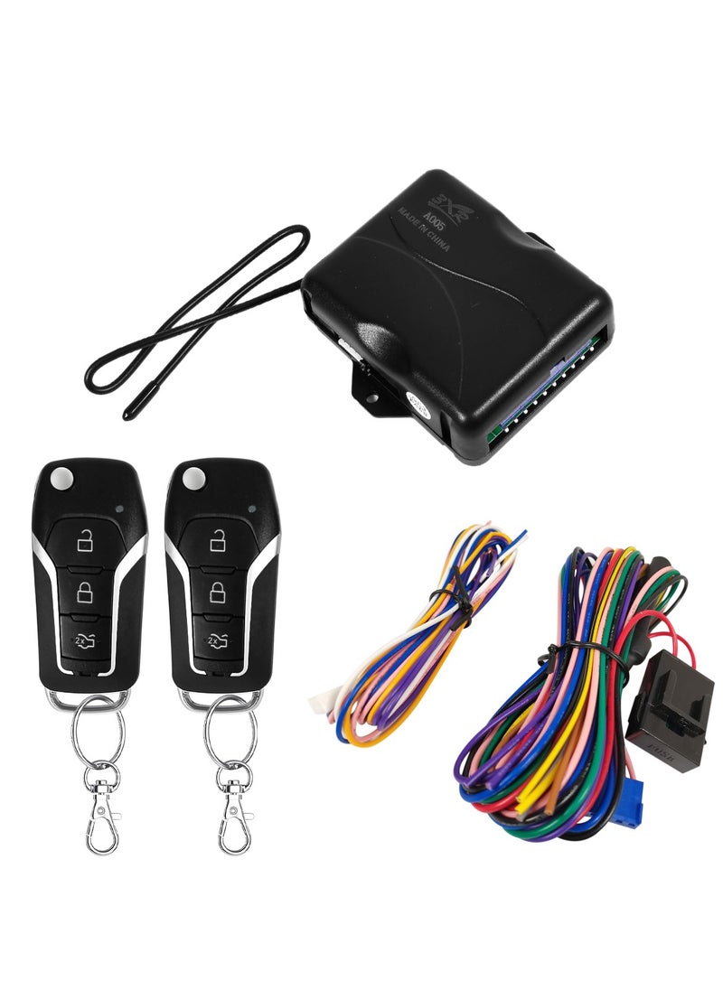 3XR 3XR Car Keyless Entry System Advanced Vehicle Security with Dual Remote Controls, Central Locking, and Wiring Kit A005  - Image 2