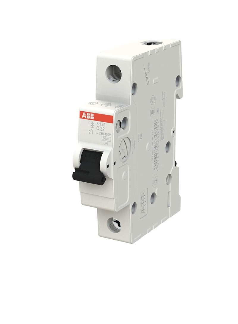 ABB SH201-C32 Miniature Circuit Breaker, 1 Pole, 32 Amp (ABB2CDS211001R0324) - Image 2