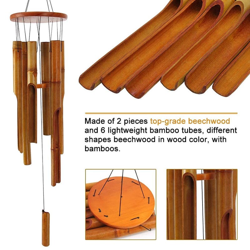 ASTARIN Bamboo Wind Chimes Outdoor,Wooden Wind Chimes for Outside with Melody Deep Tone,38" Classic Zen Garden Windchime for Relaxation, Grace.Home DÃ©cor for Patio, Garden or Indoor(FSC Certified) - Image 2