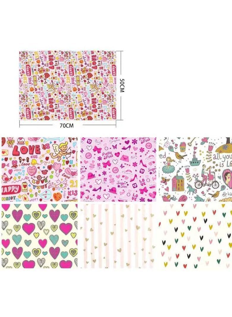 XiuWoo Wrapping Paper Sheets, Birthday Set Included 6 Pack Gift Wrap with Ribbon Tag Cute Butterfly Heart Design for Bridal Baby Shower Weddings Boy Girl - Image 2