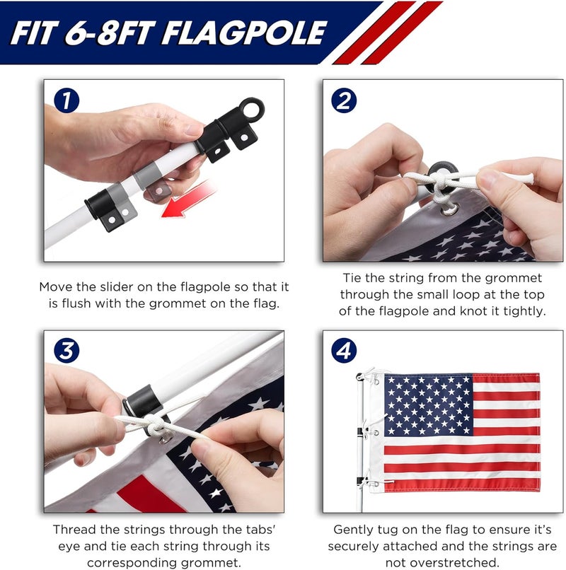 KINGTOP USA Golf Flag 20x14 Inch - Brass Grommets, Dual-layer 420D Nylon, Double Sided Printing - Standard Putting Green Flags for Backyard Practice, Golf Courses, Country Club, 1-Pack - Image 4