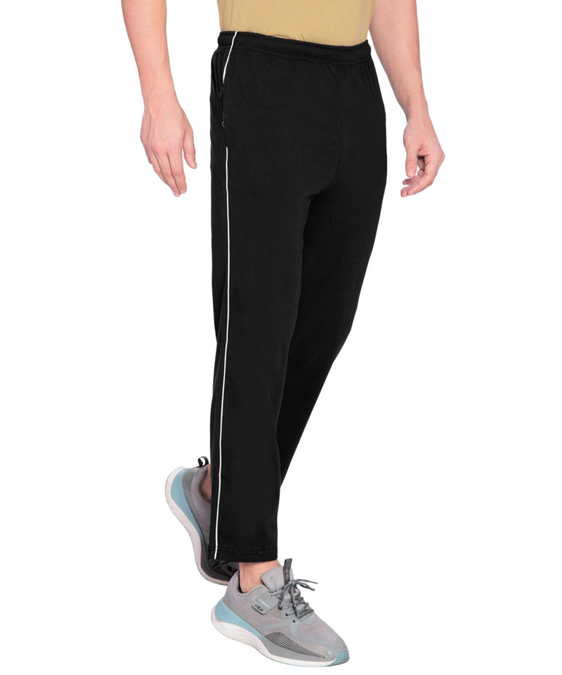 Btag Mens Regular Fit Comfortable Cotton Track Pants with Both Side Zipper Pocket |Stretchable & Dry fit Trouser | Sports Lower for Running, Gym, Casual Wear, Leisure Activities Pack of 1 Black_XL - Image 4
