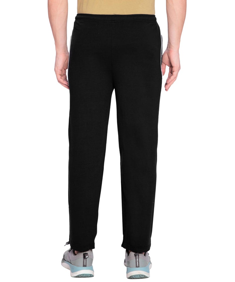 Btag Mens Regular Fit Comfortable Cotton Track Pants with Both Side Zipper Pocket |Stretchable & Dry fit Trouser | Sports Lower for Running, Gym, Casual Wear, Leisure Activities Pack of 1 Black_XL - Image 2