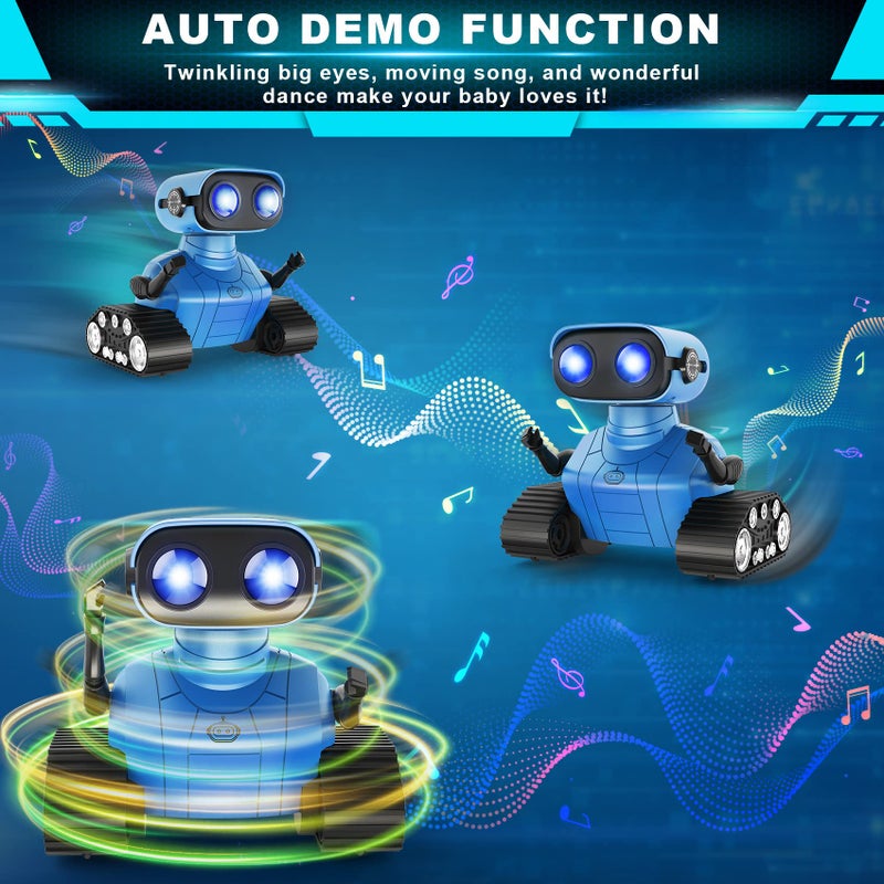 Hamourd Robot Toys For Boys Girls  Rechargeable Remote Control Emo Robots With Auto-Demonstration  Flexible Head & Arms  Dance Moves  Music  Shining Led Eyes For 5+ Years Old Kids - Image 3