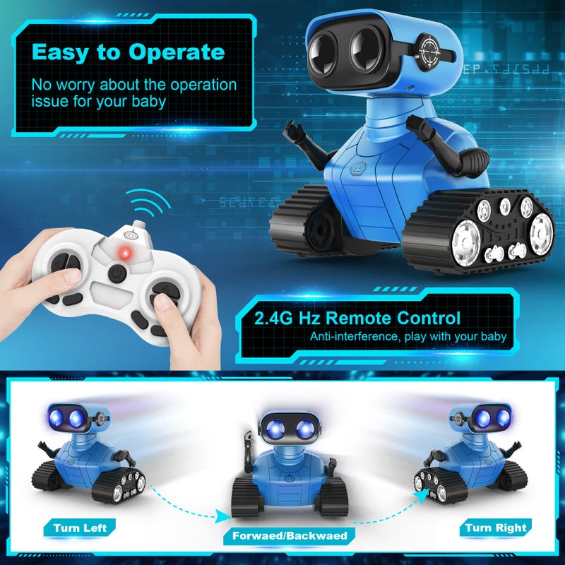 Hamourd Robot Toys For Boys Girls  Rechargeable Remote Control Emo Robots With Auto-Demonstration  Flexible Head & Arms  Dance Moves  Music  Shining Led Eyes For 5+ Years Old Kids - Image 4