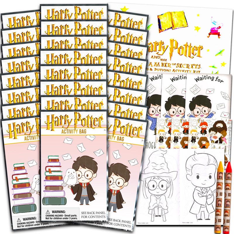 Harry Potter Birthday Party Favors Set - Bundle With 24 Harry Potter Play Packs | Mini Coloring Books  Stickers  And More For Goodie Bags (Harry Potter Party Supplies) - Image 1