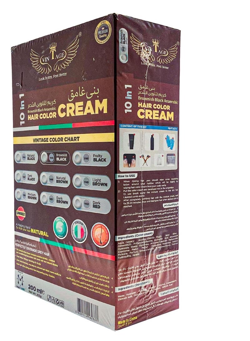vintage Hair Color Cream 10 in 1 Brownish Black - Image 2